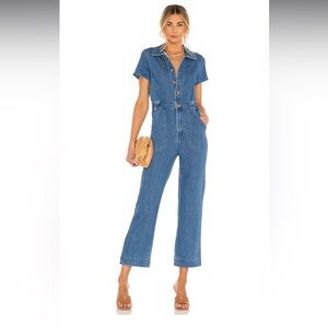 Show Me Your MuMu Blue Denim Overalls Classic Style